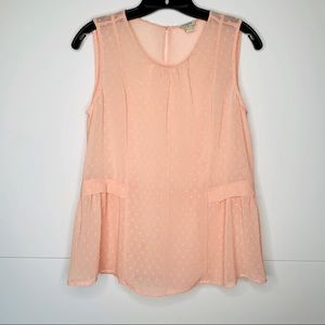 J. Crew Pink Peplum Sleeveless Blouse Sz 2